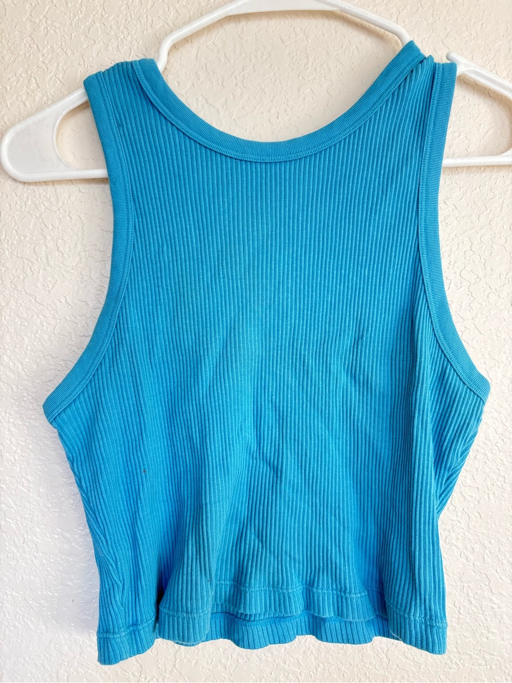 Uniqlo Ribbed Tank Top - Turquoise Blue